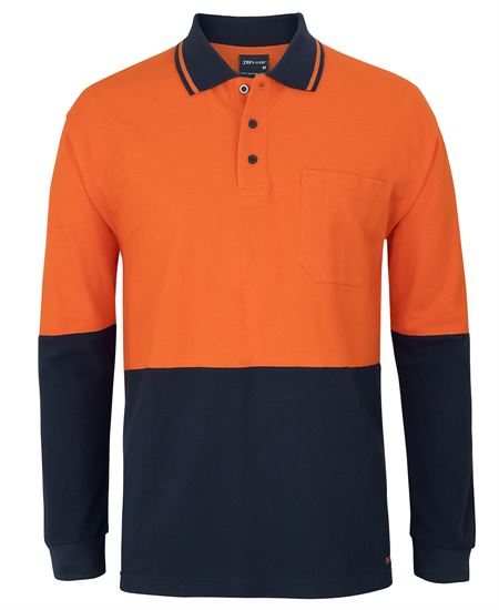 JB's Hi Vis L/S Cotton Pique Trad Polo