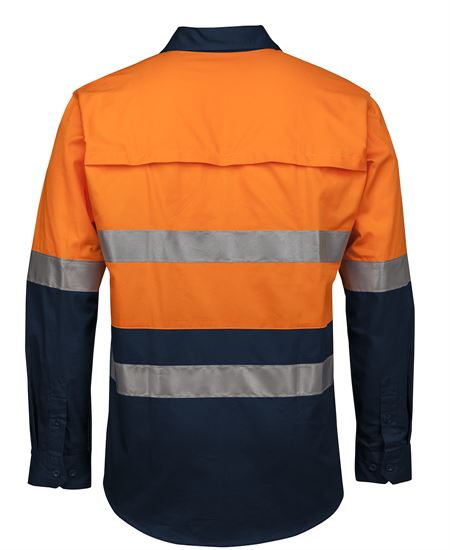 JB's Hi Vis (D+N) Close Front L/S 150g Work Shirt