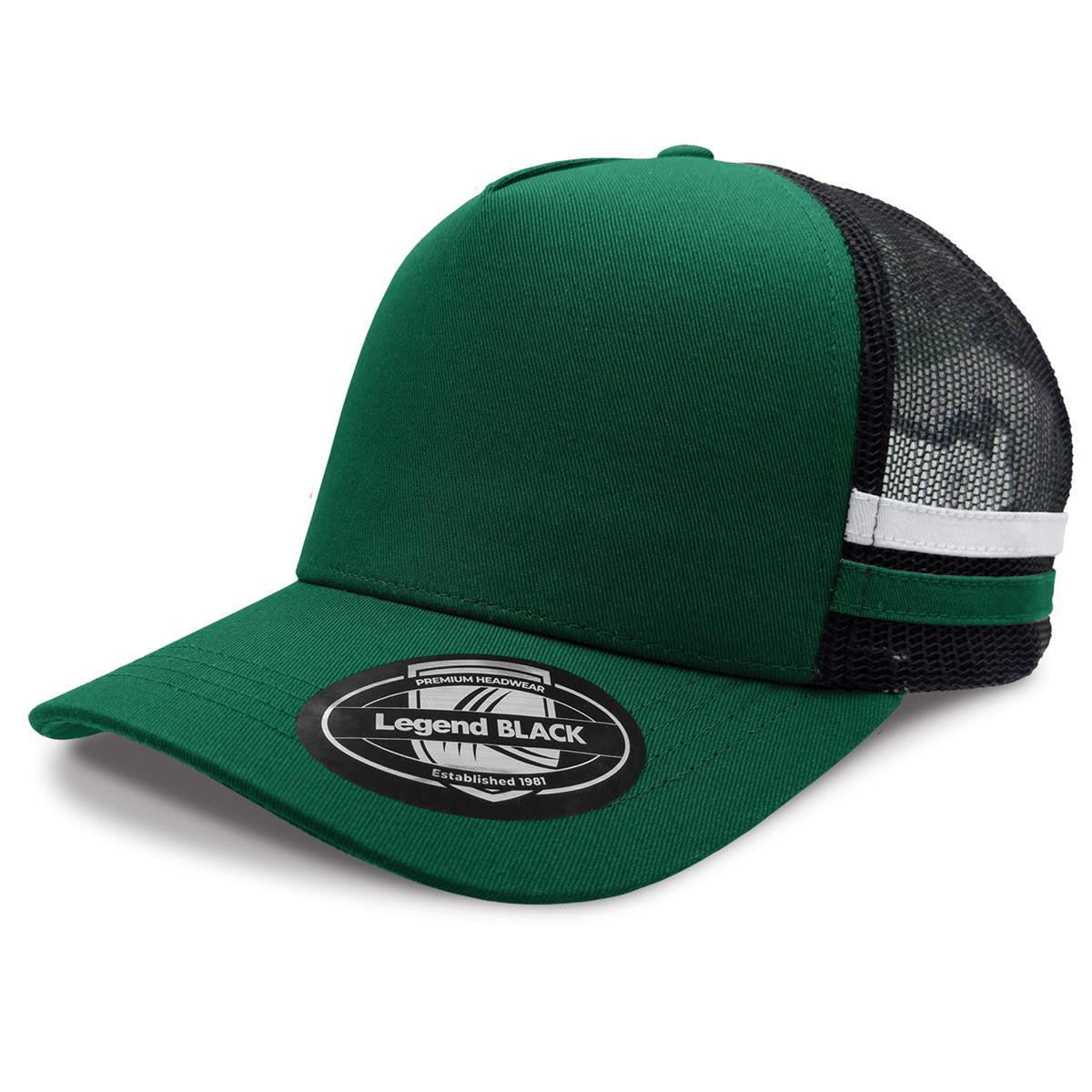 Striped Trucker - Khaki / Black / Khaki / Khaki