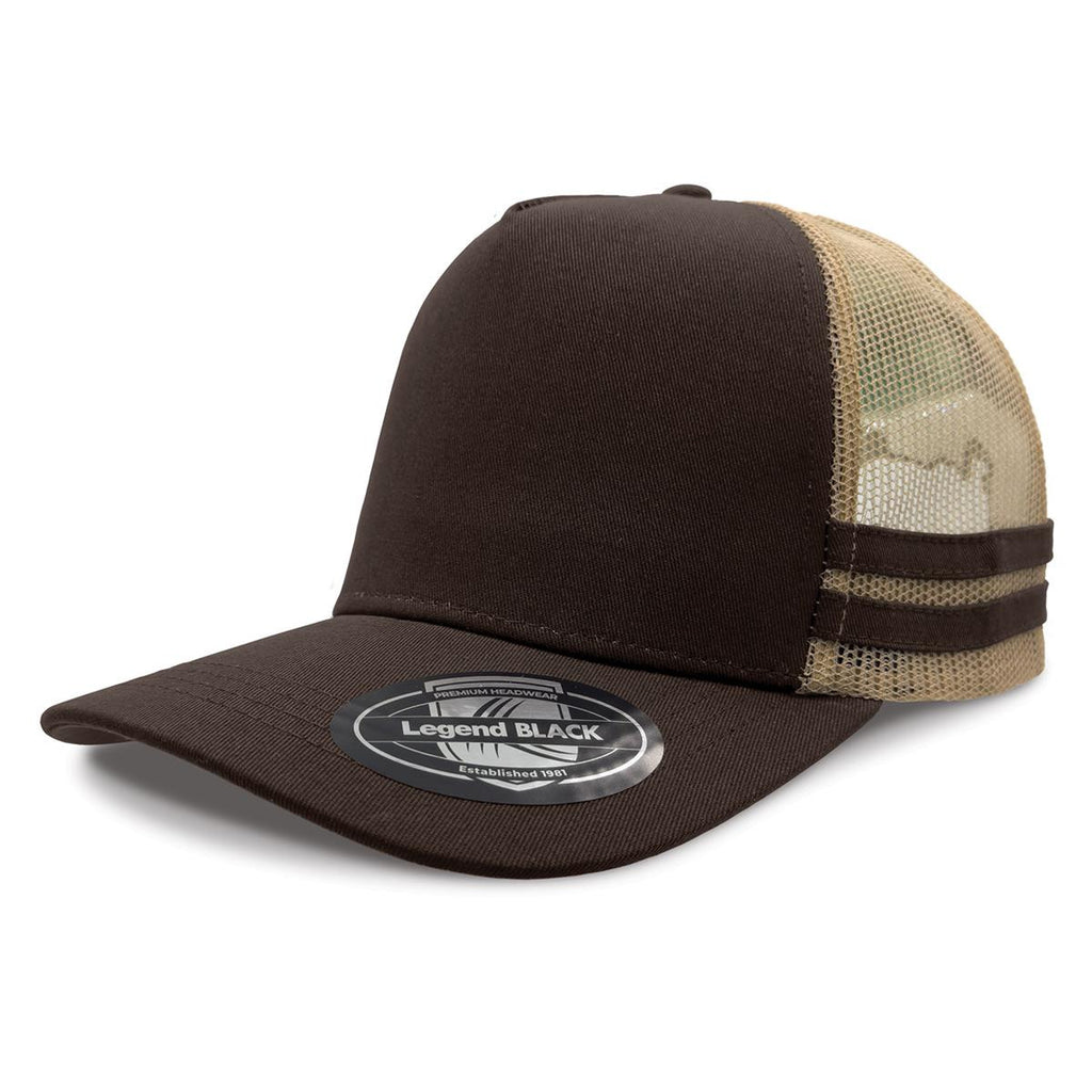 Striped Trucker - Khaki / Navy / Khaki / Khaki