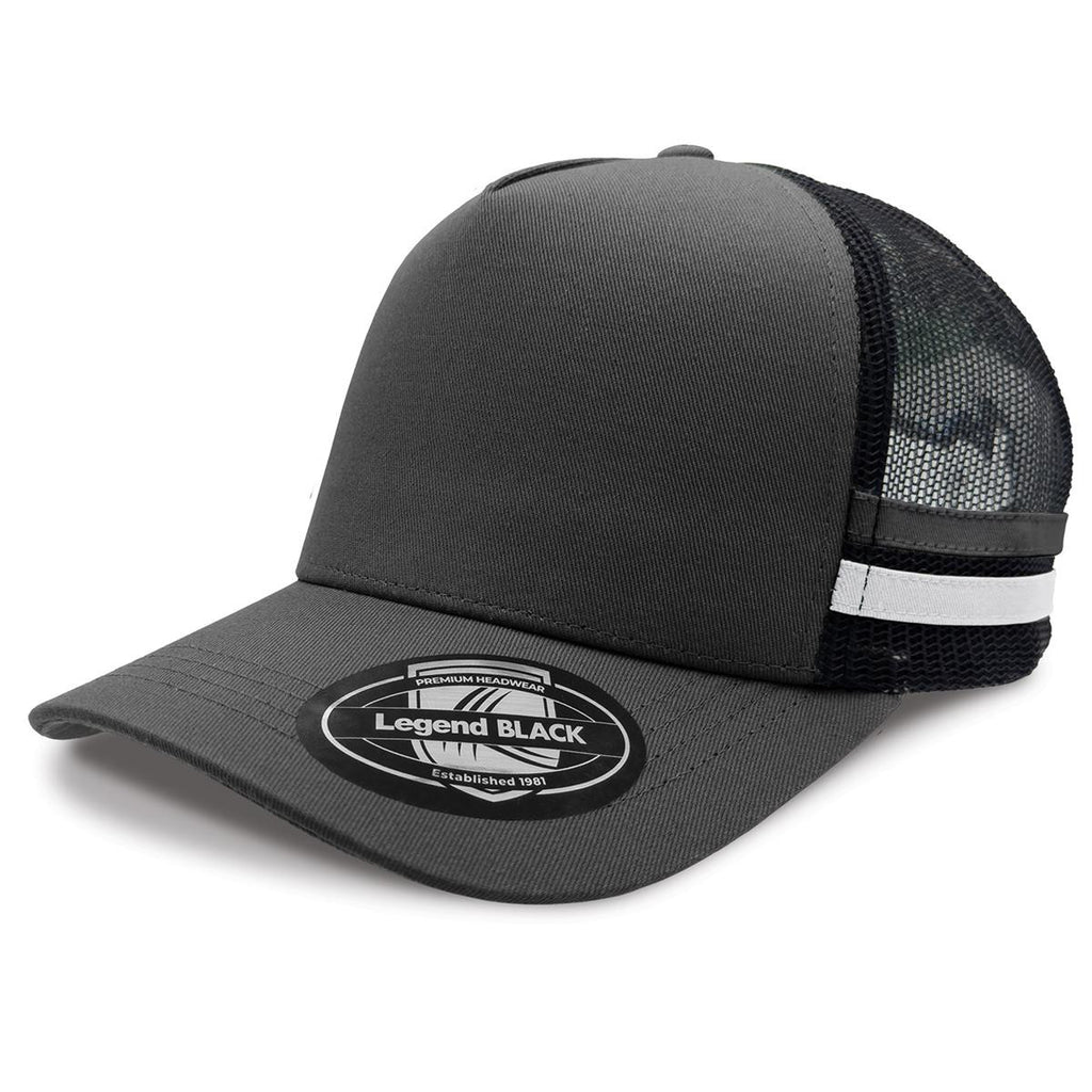 Striped Trucker - Maroon / White / Maroon / White