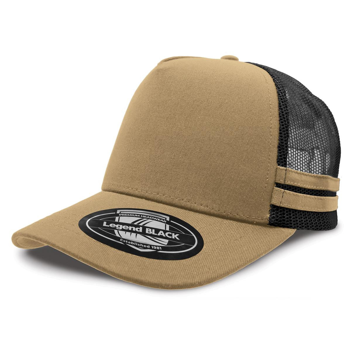 Striped Trucker - Navy / Silver / Navy / White