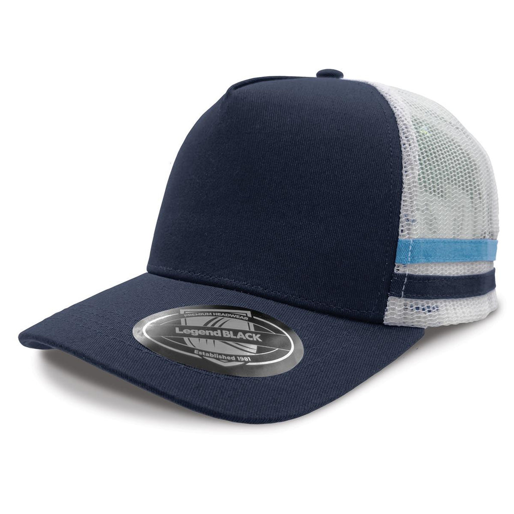 Striped Trucker - Royal / White / Royal / Royal