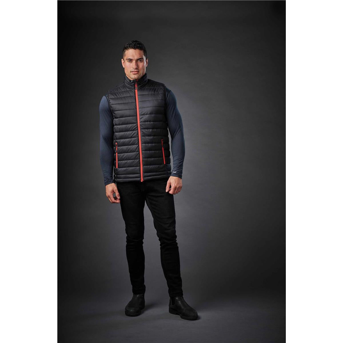 Men's Stavanger Thermal Vest - Black / Bright Red