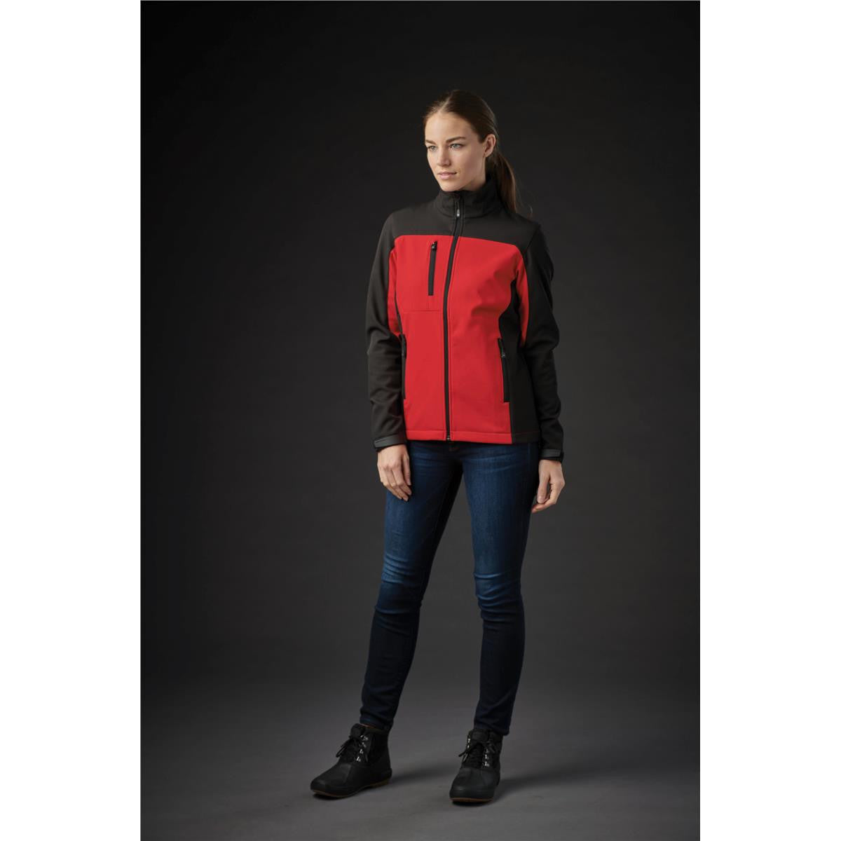 Women's Cascades Softshell - Bright Red / Black