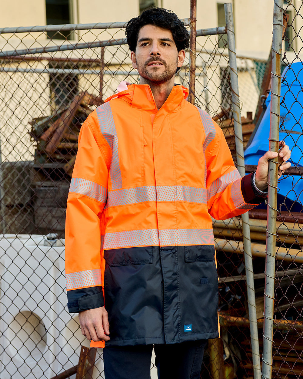 Hi-Vis Barassi Jacket in Fluoro Orange & Navy
