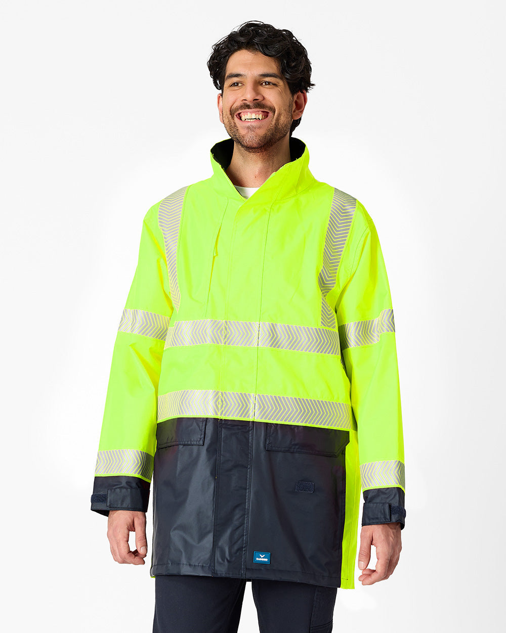 Hi-Vis Barassi Jacket in Fluoro Yellow & Navy