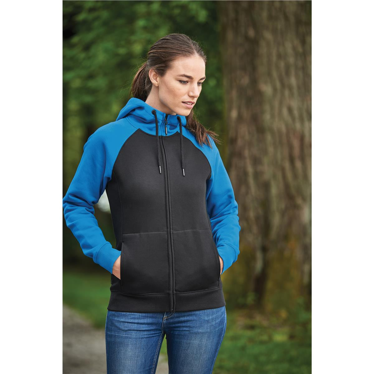 Women's Omega Zip Hoody - Black / Bright Red