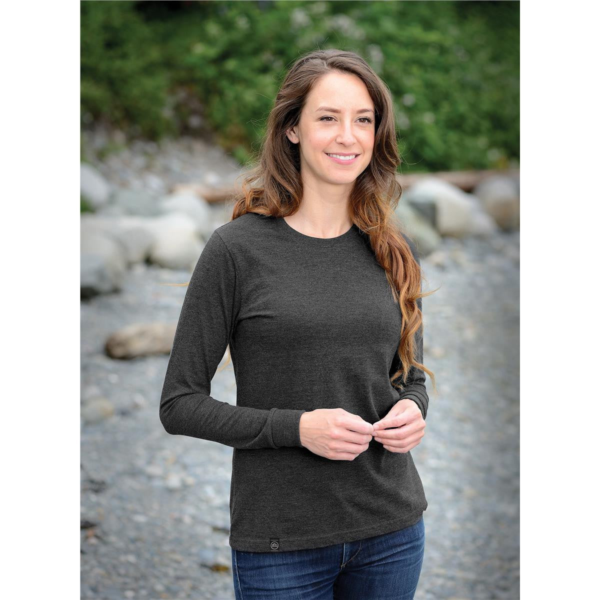 Women's Baseline L/S Tee - Carbon Heather