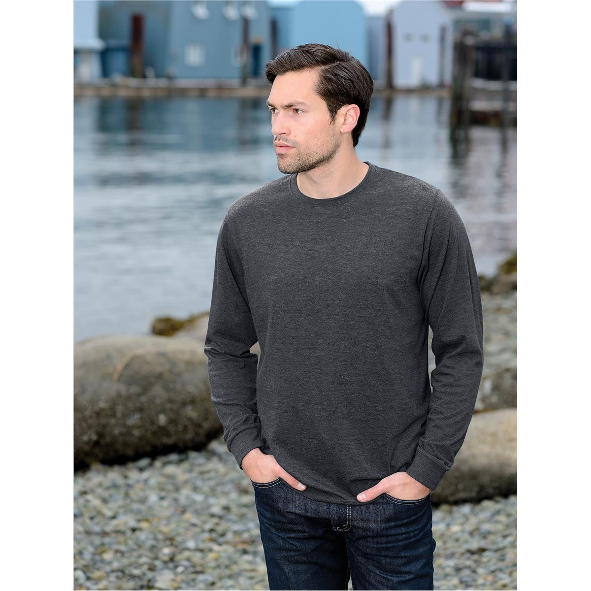Men's Baseline L/S Tee - Carbon Heather