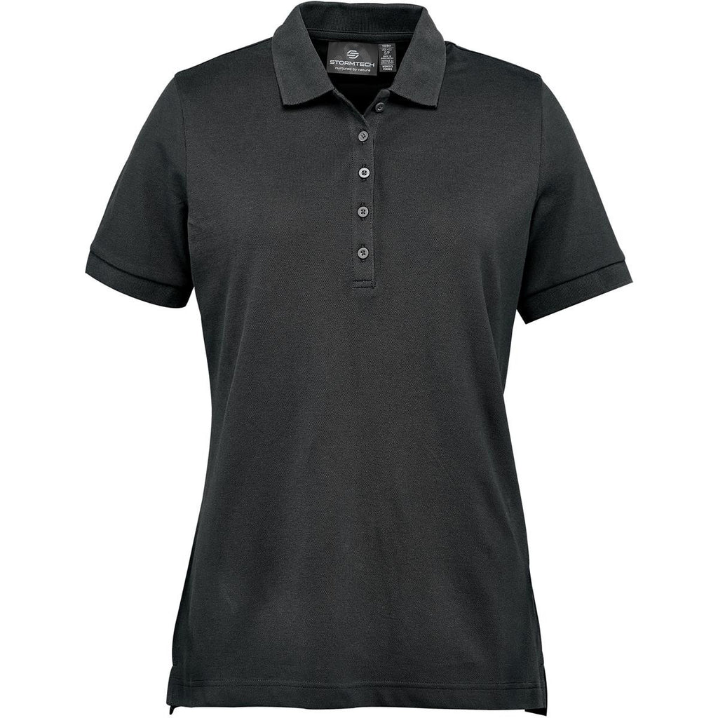 Women's Nantucket Stretch Pique Polo - Charcoal Heather