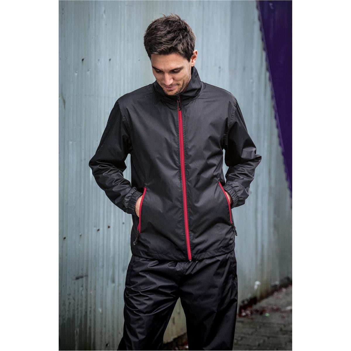 Men's Axis Shell - Black / Sport Red