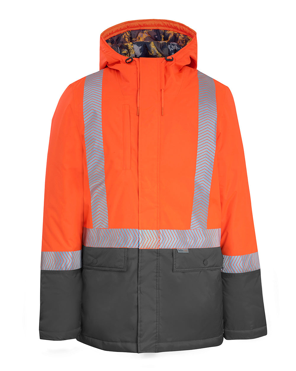 Hi-Vis Harvey Parka in Fluoro Orange & Charcoal