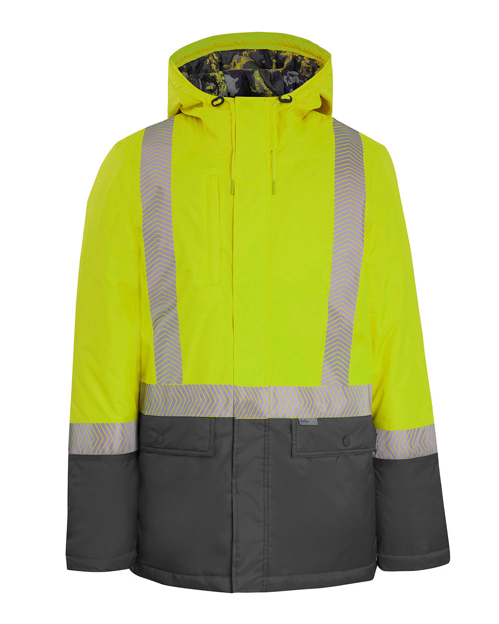 Hi-Vis Harvey Parka in Fluoro Yellow & Charcoal