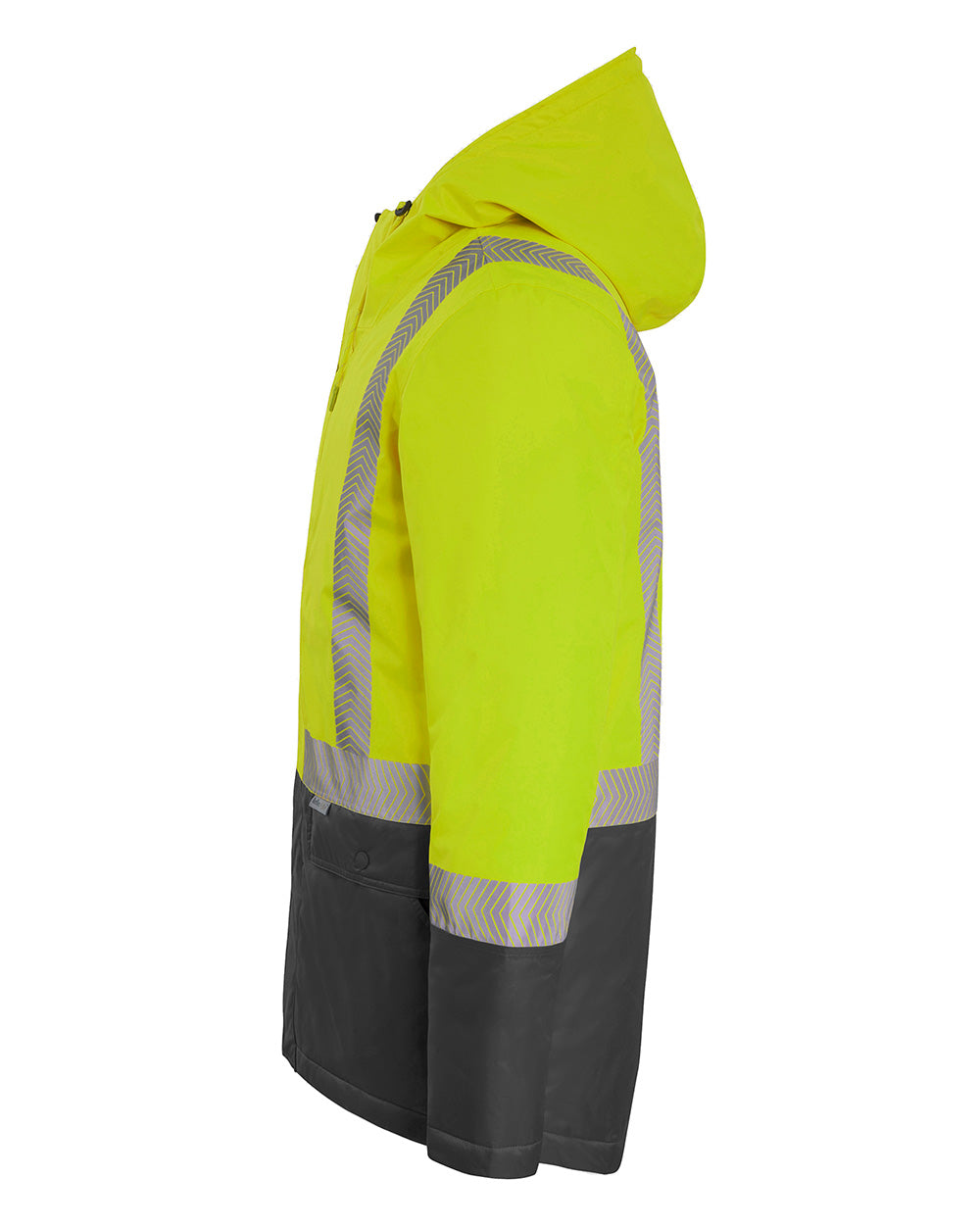 Hi-Vis Harvey Parka in Fluoro Yellow & Charcoal