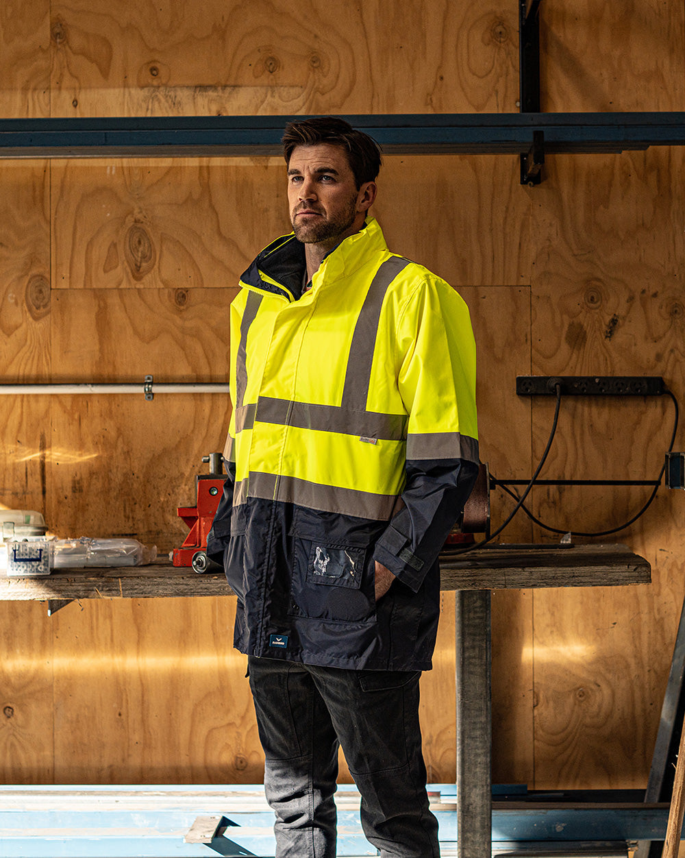 Hi-Vis Healy 4-in-1 Jacket & Vest in Fluoro Orange & Navy