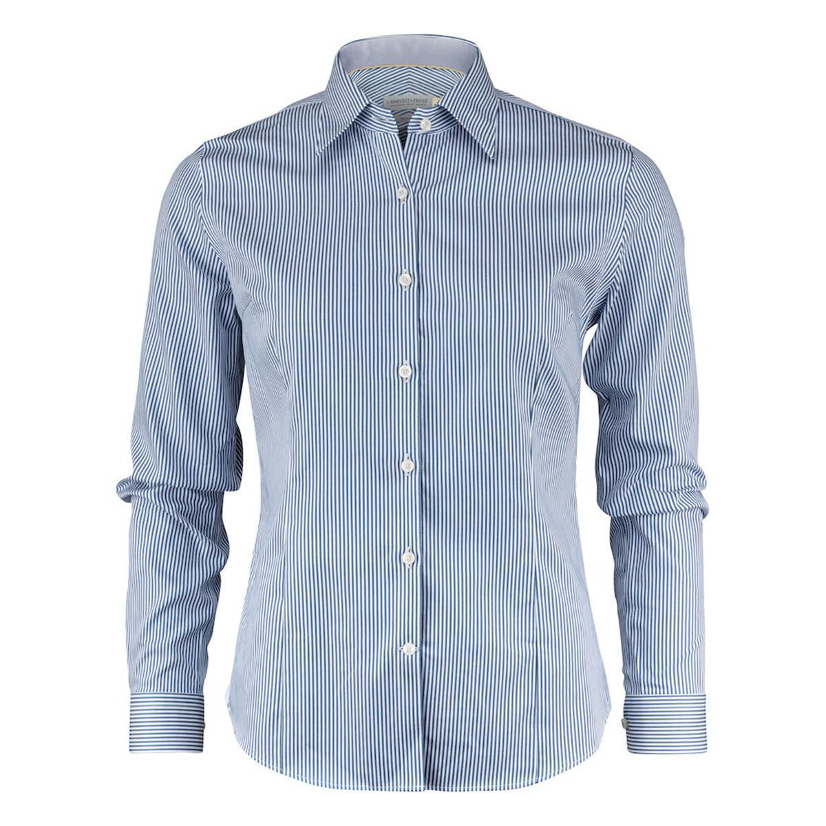 Yellow Bow 50 Women’s Shirt - Navy Stripe Front