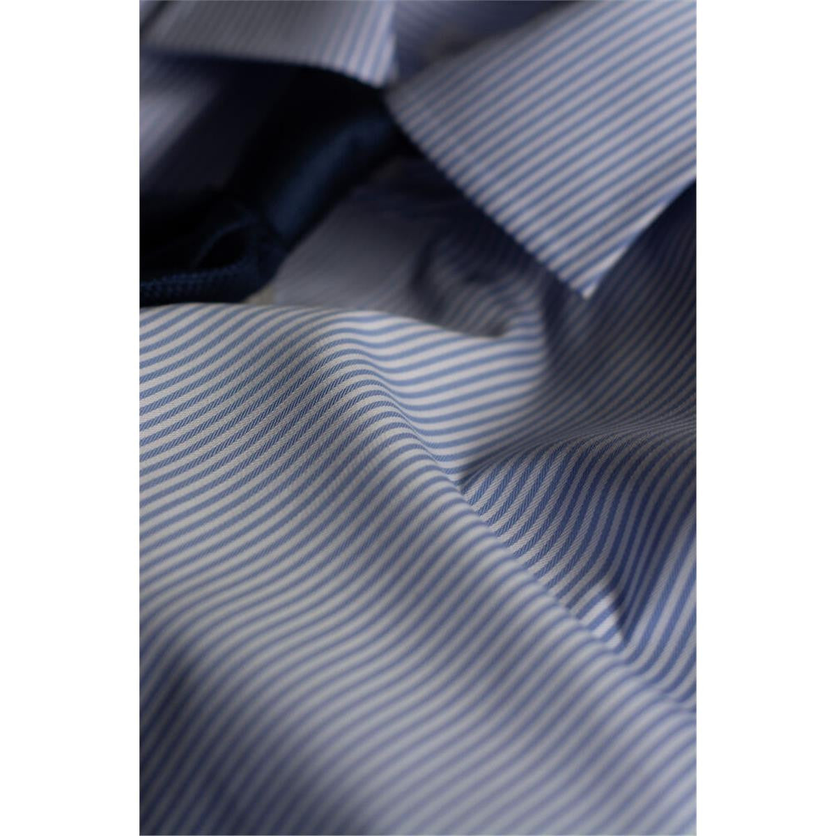 Yellow Bow 50 Men's Shirt - Sky Blue Stripe