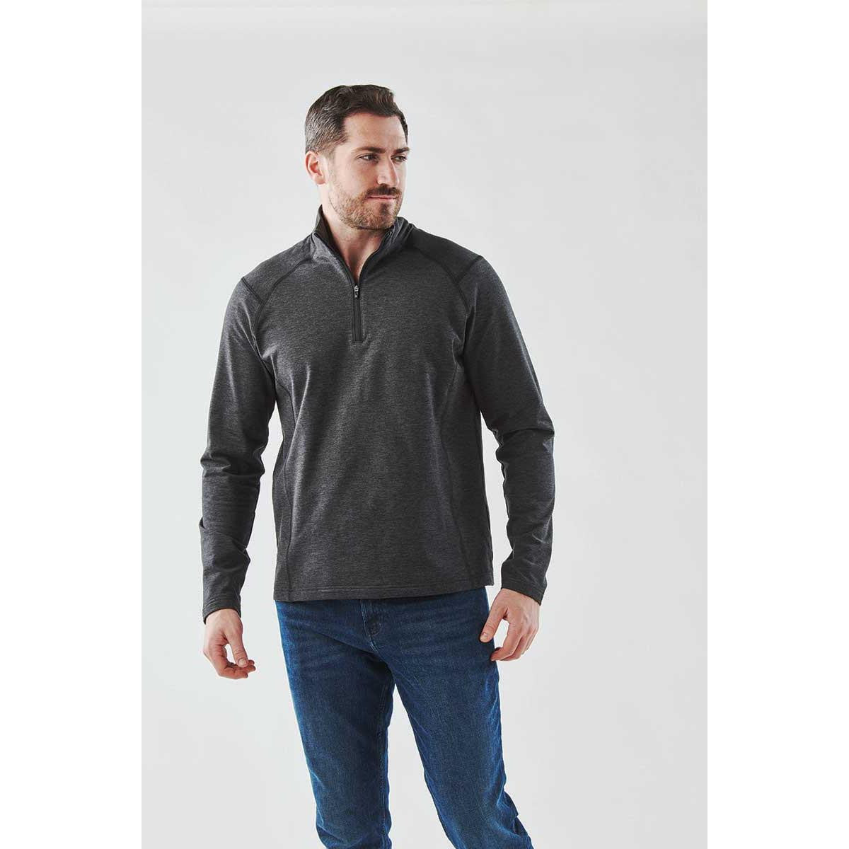 Men's Treeline Performance 1/4 Zip Pullover - Black Heather