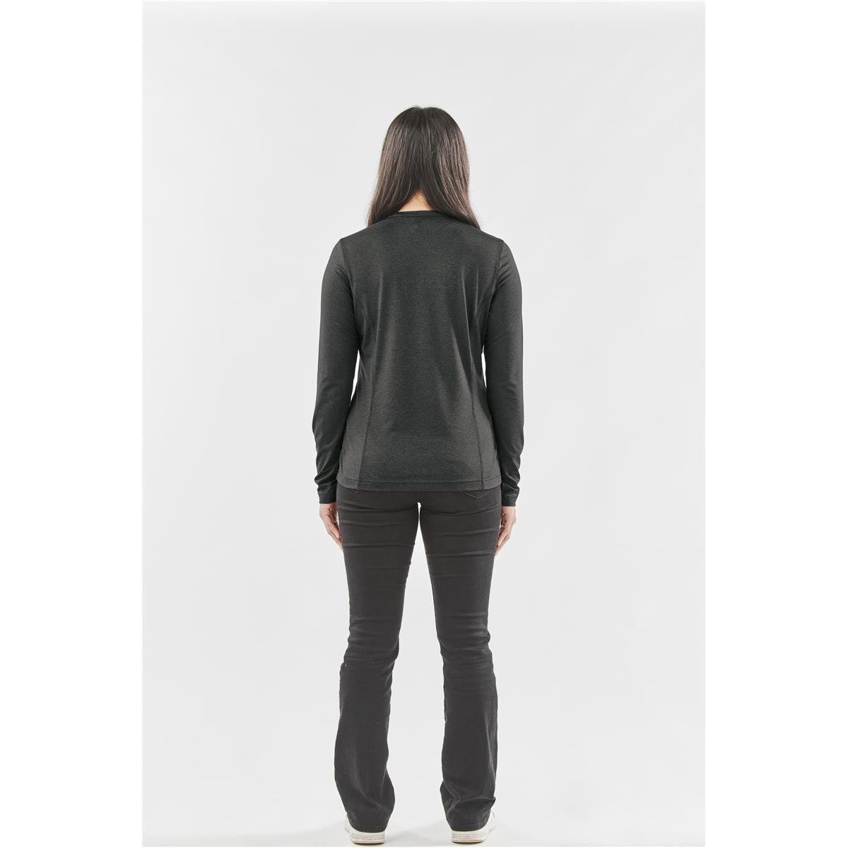 Women's Milano L/S Crew Neck - Charcoal Heather