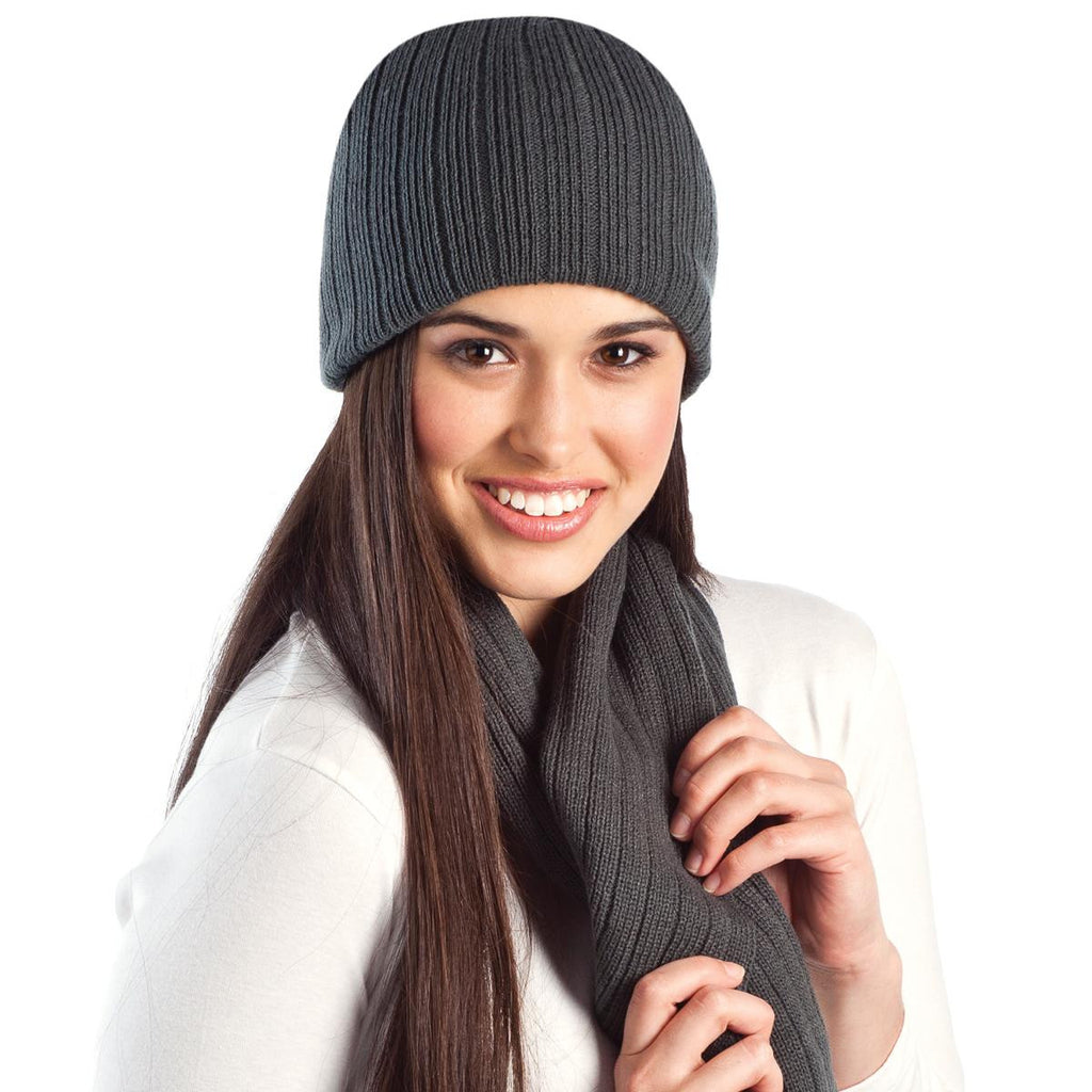Cable Knit Scarf - Charcoal