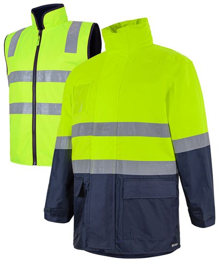 JB's Hi Vis (D+N) Long Line 4 in 1 Jacket - 2 Colour(s) available