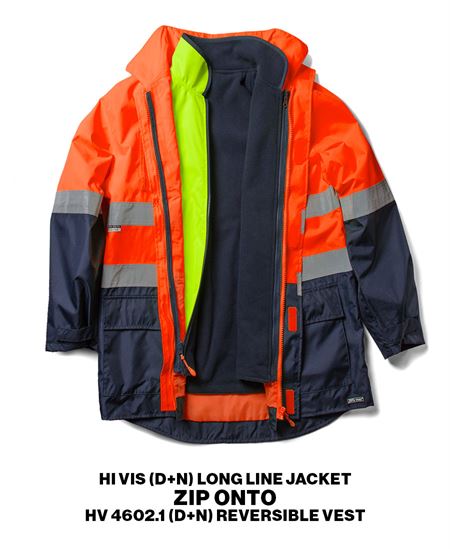 JB's Hi Vis (D+N) Long Line 4 in 1 Jacket