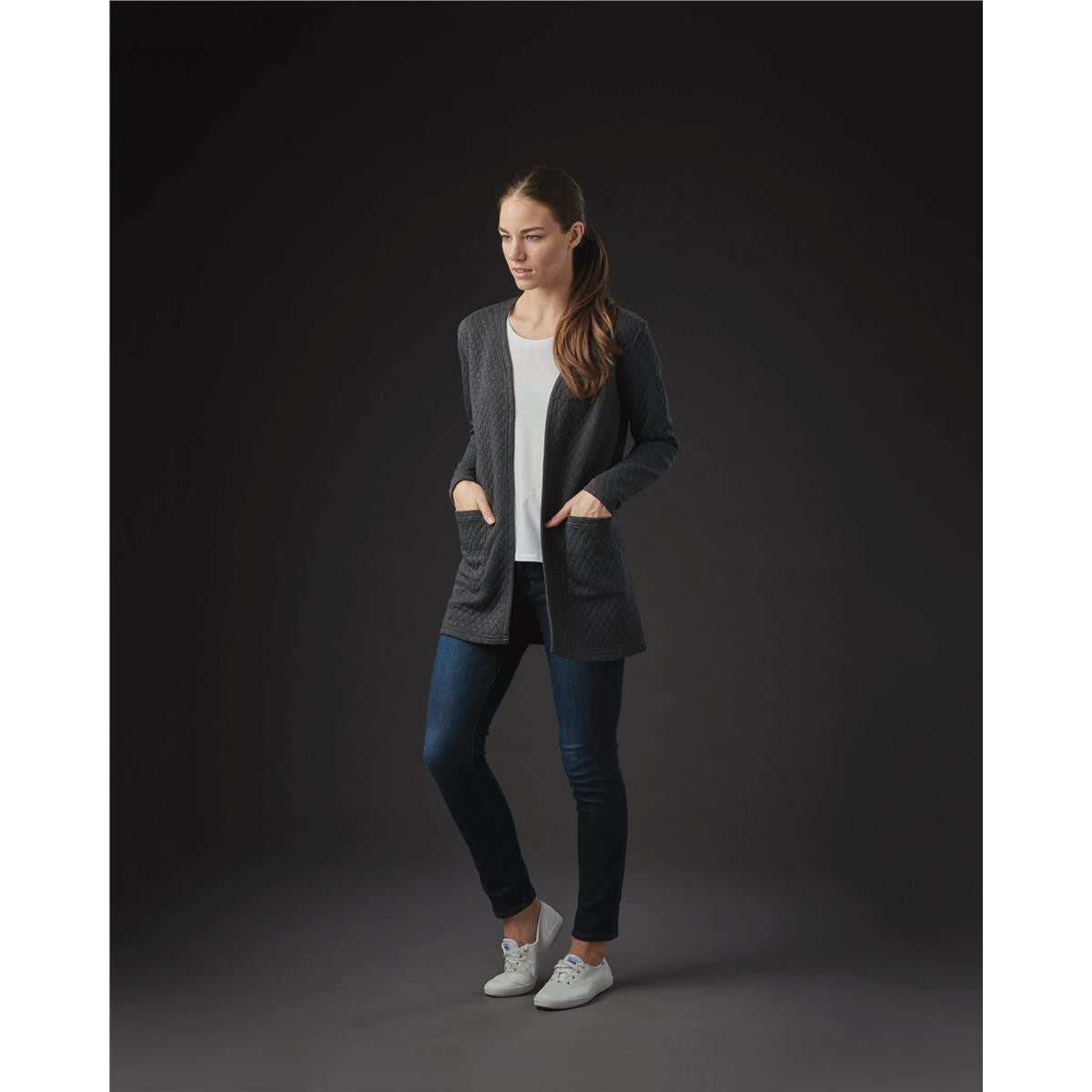 Women's Chelsea Open Cardigan - Graphite Heather