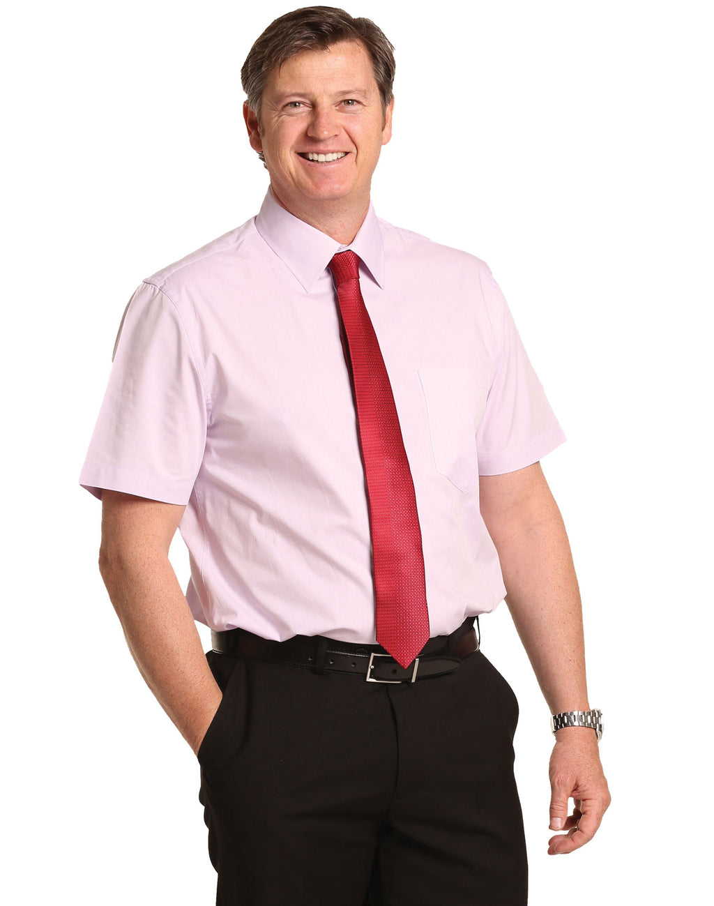 M7040S Men's CVC Oxford Short Sleeve Shirt