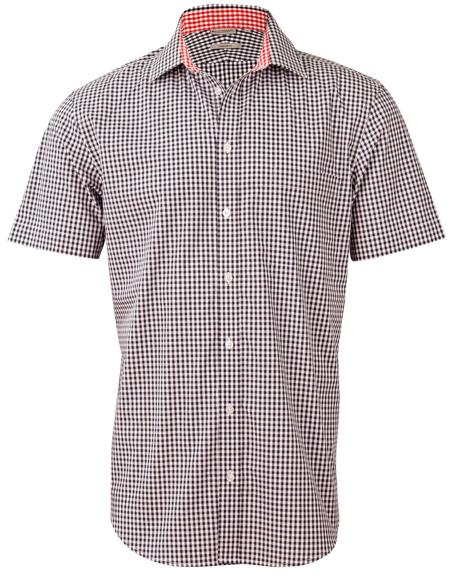 M7330S Men’s Gingham Check Short Sleeve Shirt