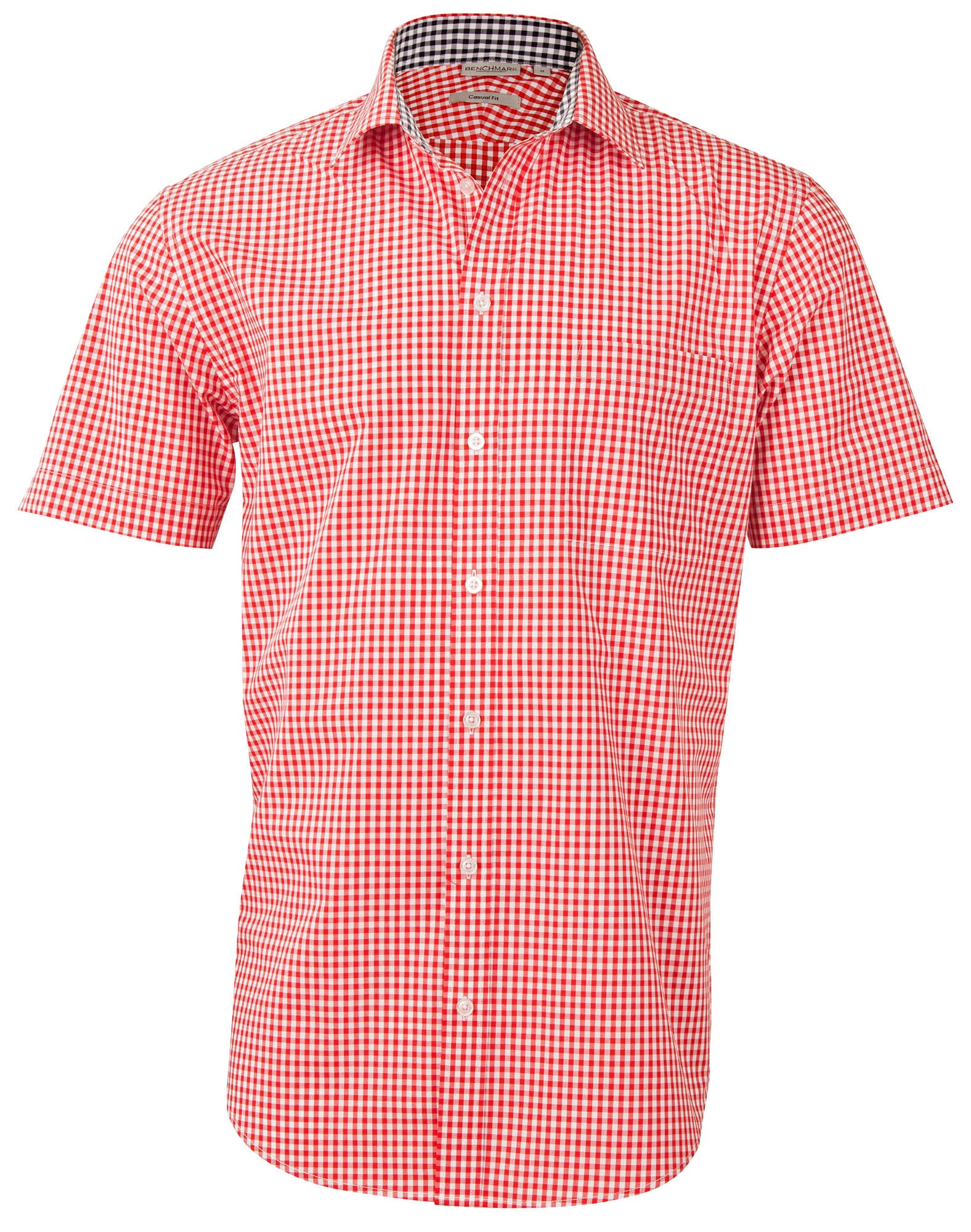 M7330S Men’s Gingham Check Short Sleeve Shirt