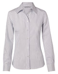 M8200L Women's Ticking Stripe Long Sleeve Shirt