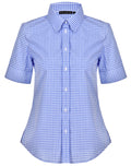 M8300S Ladies’ Gingham Check Short Sleeve Shirt