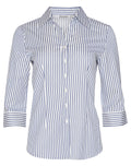 M8310Q Women's  Executive Sateen Stripe 3/4 Sleeve Shirt