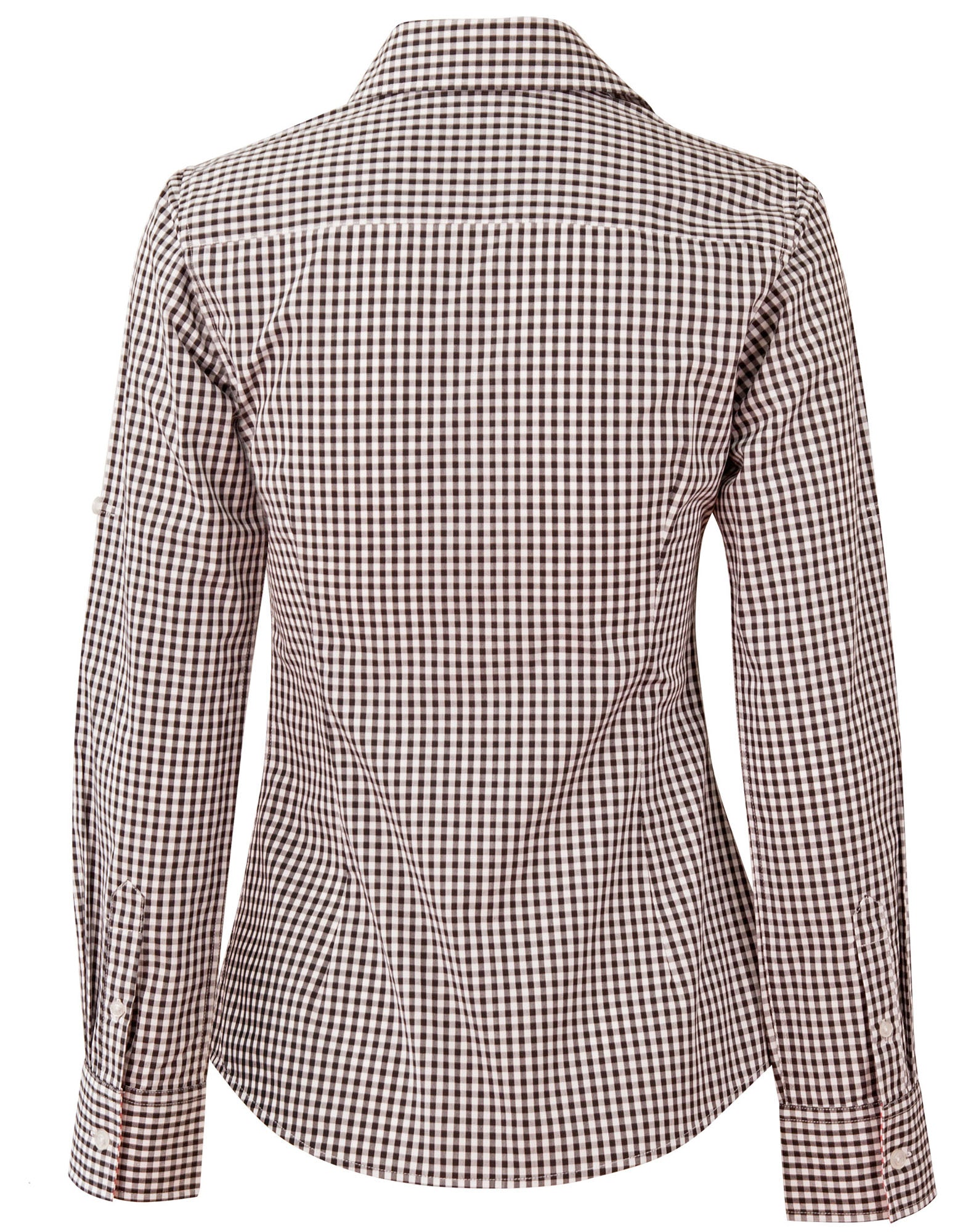 M8330L Ladies’ Gingham Check Long Sleeve Shirt 2