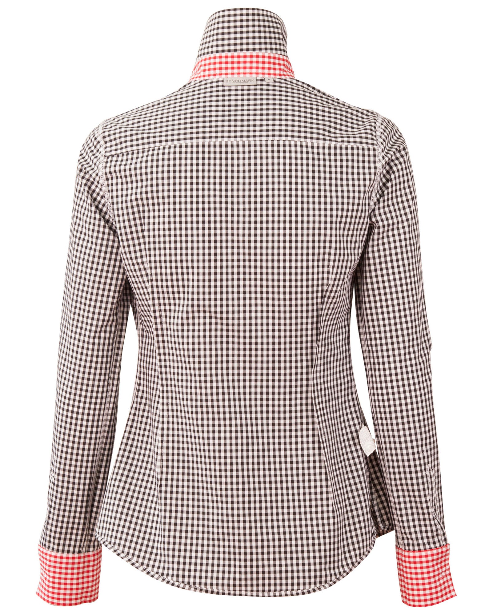 M8330L Ladies’ Gingham Check Long Sleeve Shirt 3