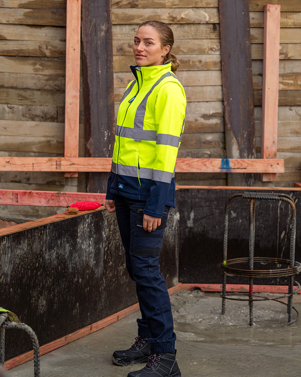 Hi-Vis Carroll Softshell Jacket in Fluoro Yellow & Navy