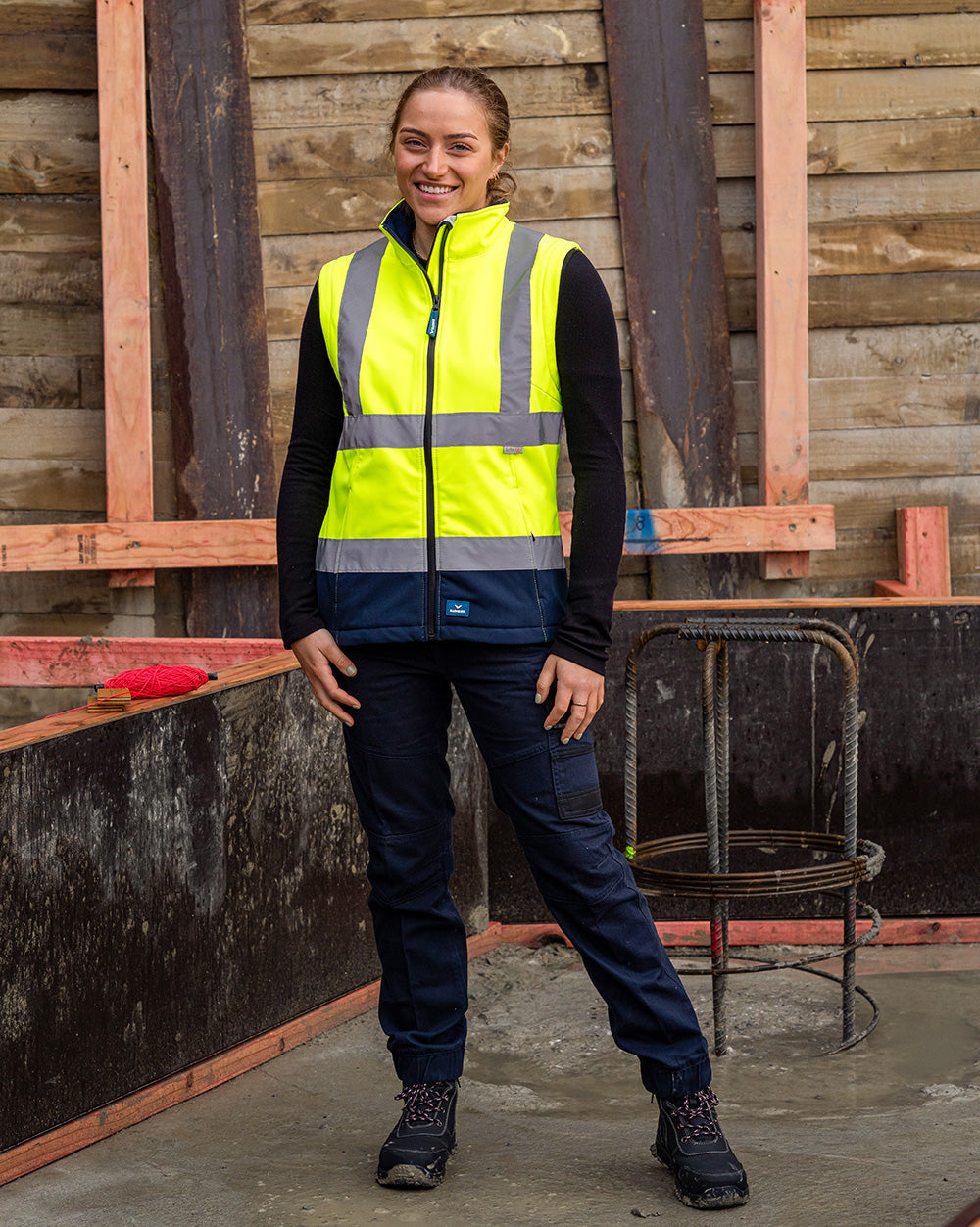 Hi-Vis Carroll Softshell Jacket in Fluoro Yellow & Navy