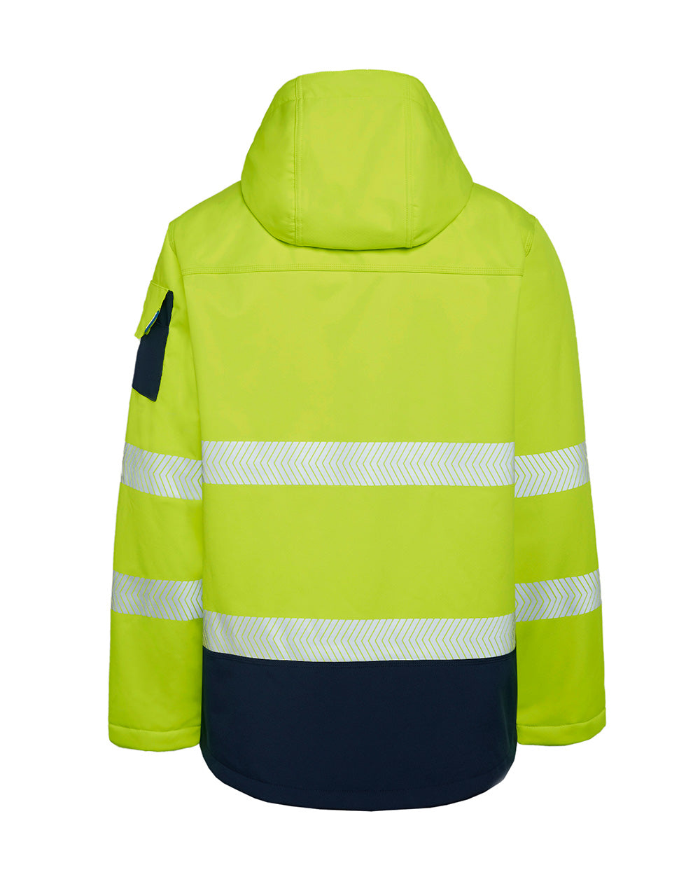 Jones Hi-Vis Softshell Coat in Fluoro Yellow & Navy