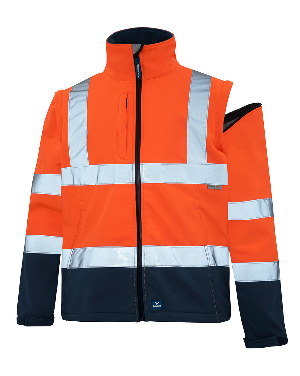 Hi-Vis Landy Softshell Jacket in Fluoro Orange & Navy