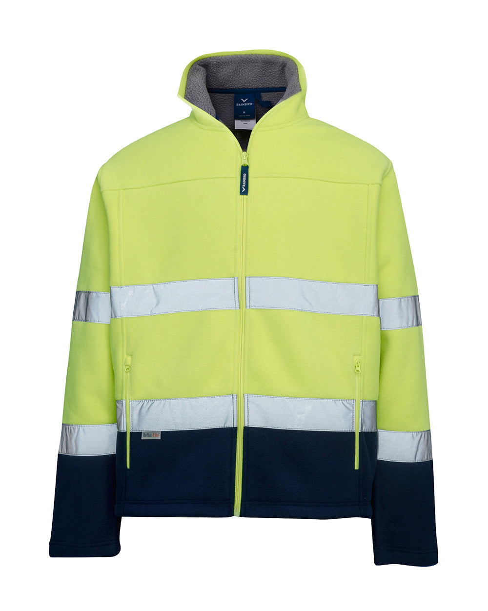 Hi-Vis Lumber Jacket with Tape in Fluoro Yellow & Navy