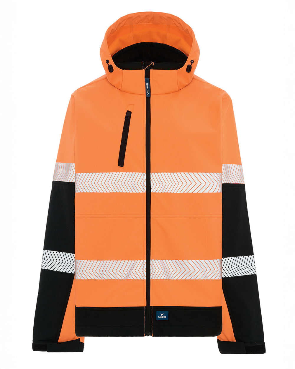 Hi-Vis Matthews Hooded Softshell Jacket in Fluoro Orange & Black