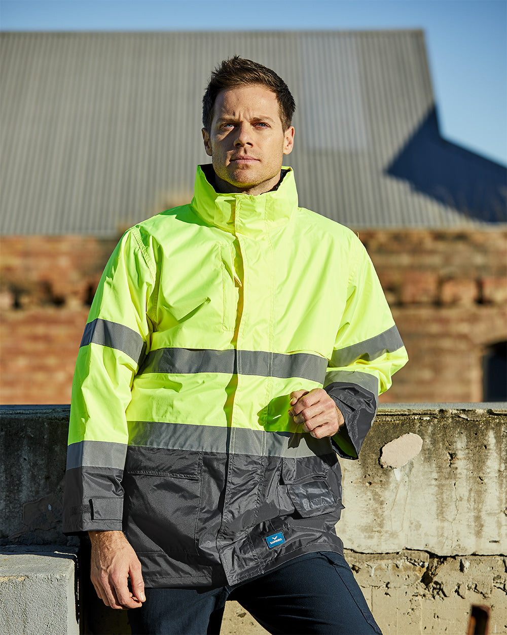 Hi-Vis Northern Jacket in Fluoro Yellow & Charcoal