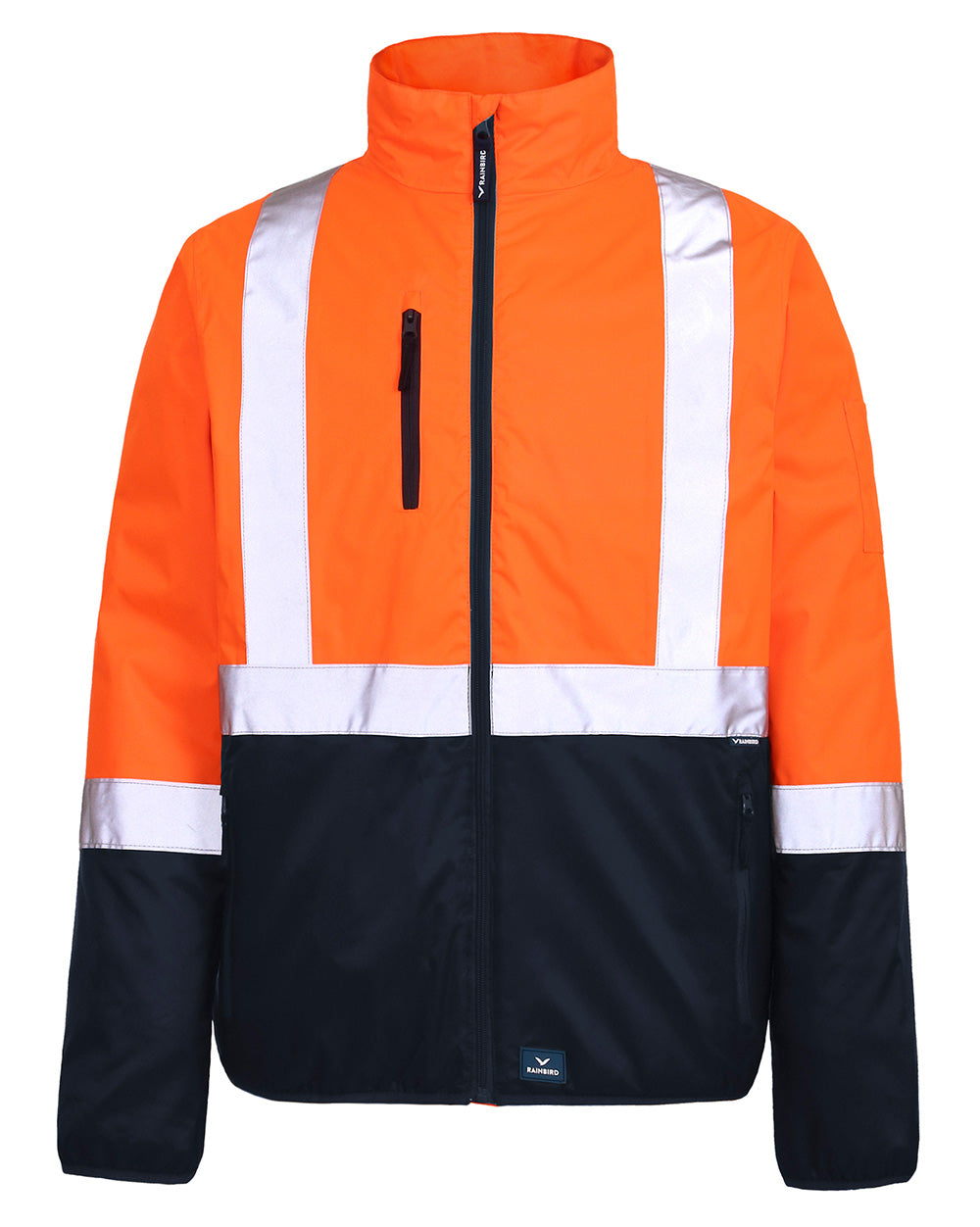 Hi-Vis Pilot Jacket with Tape in Fluoro Orange & Navy