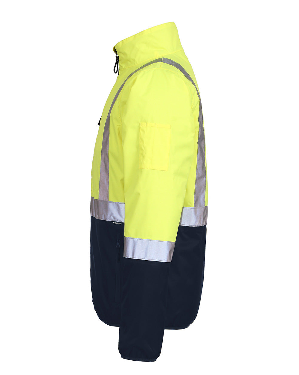 Hi-Vis Pilot Jacket with Tape in Fluoro Yellow & Navy