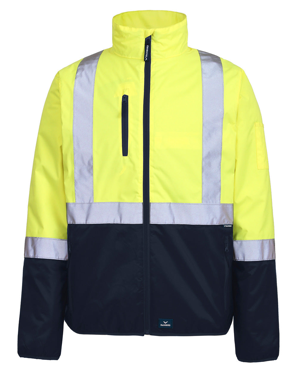 Hi-Vis Pilot Jacket with Tape in Fluoro Yellow & Navy