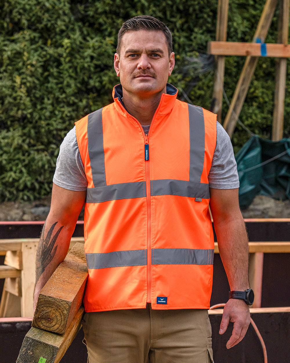 Hi-Vis Reversible Utility Vest in Fluoro Orange