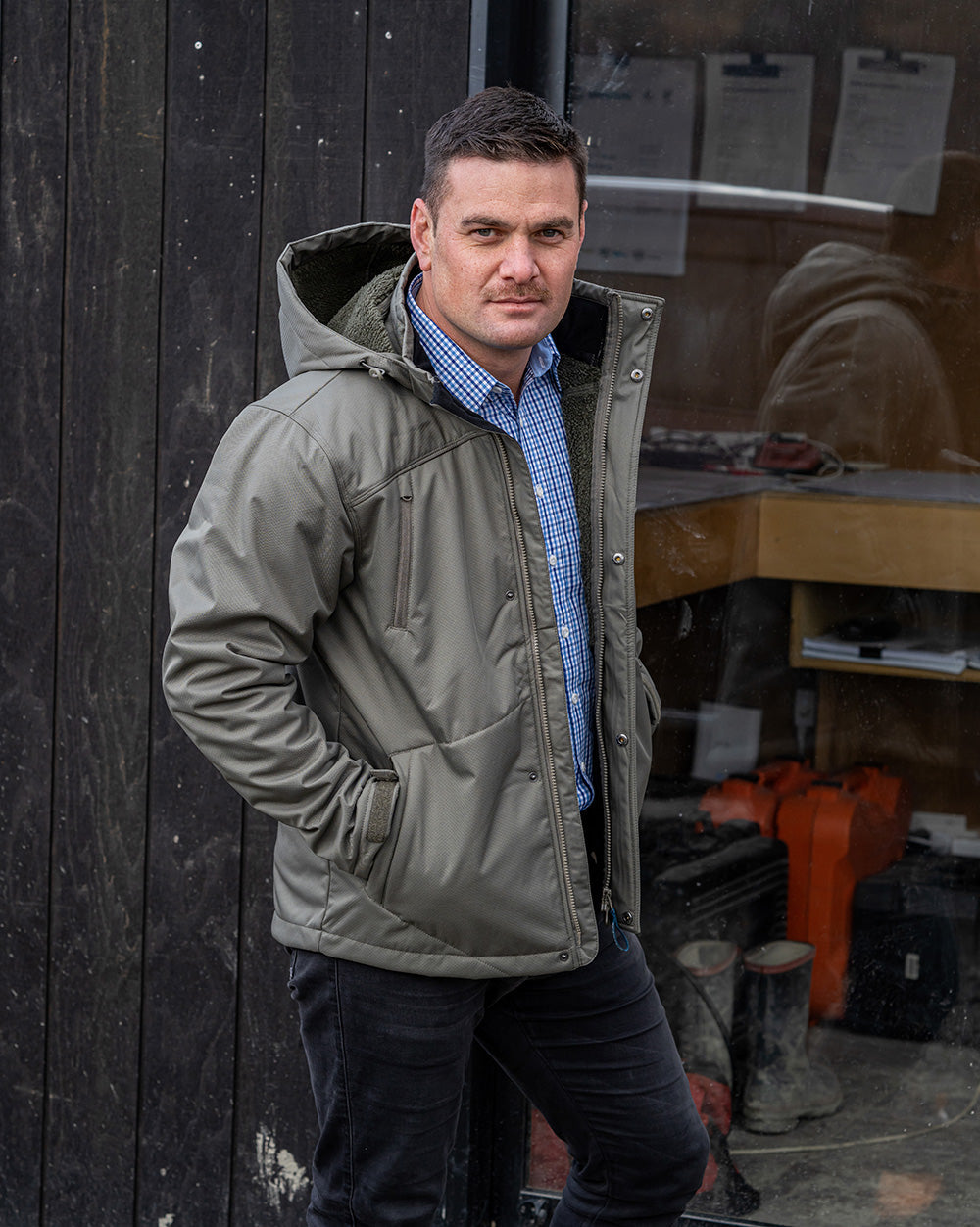Jones Softshell Coat in Dusty Olive