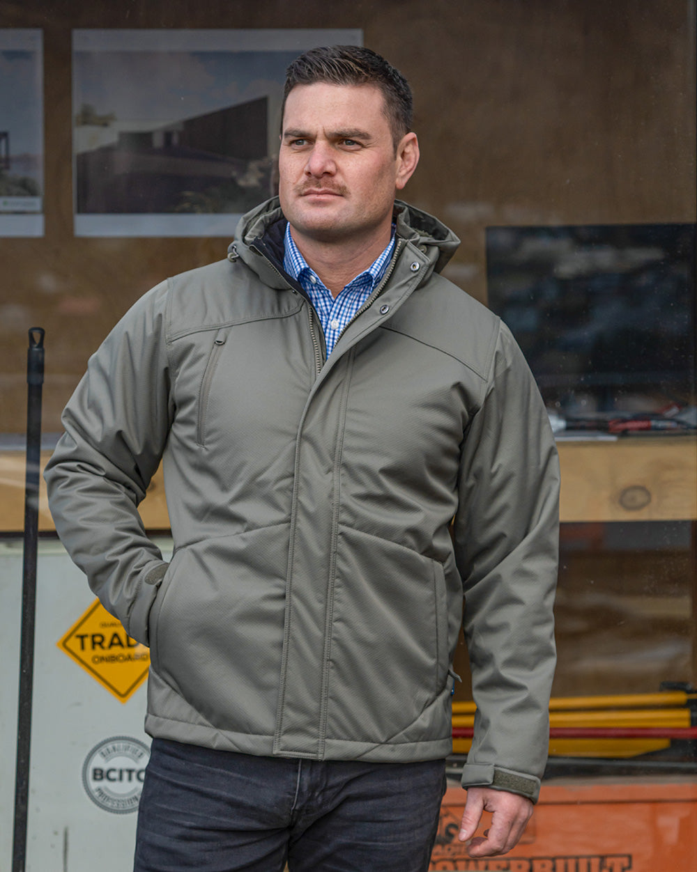 Jones Softshell Coat in Dusty Olive