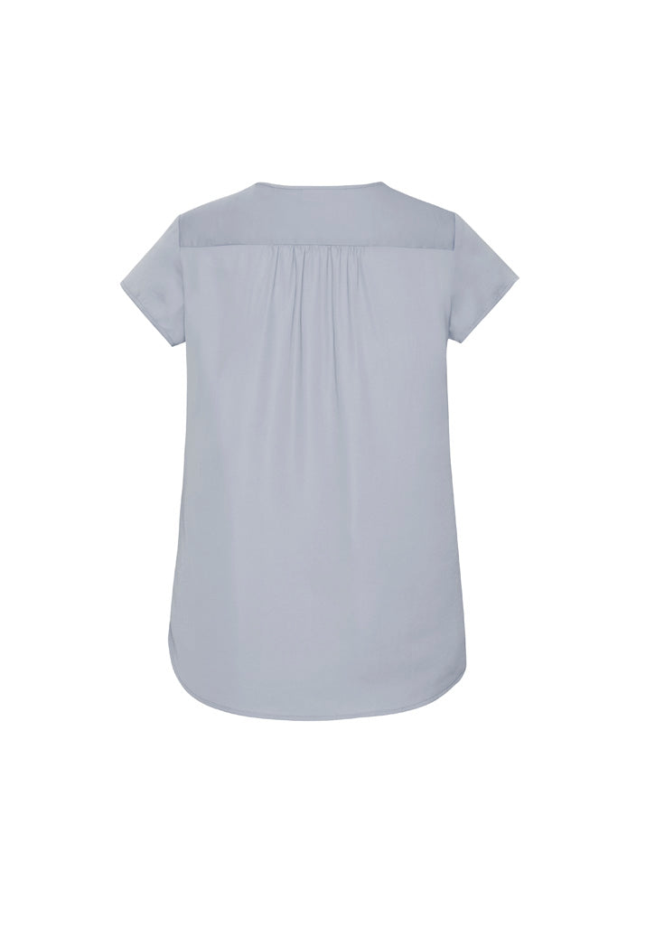 Womens Kayla V-Neck Pleat Blouse
